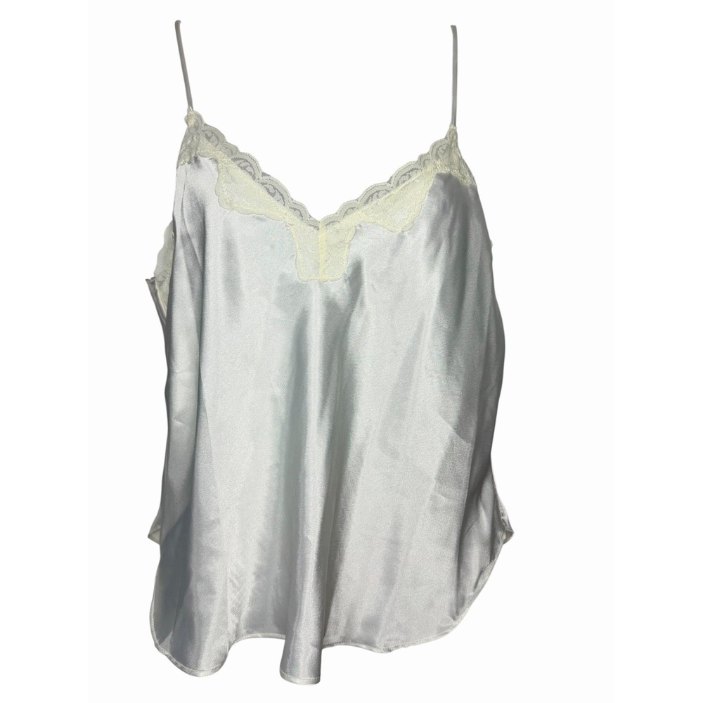 Vintage No Sensations Satin Lace Camisole Womens L Ivory White Lingerie Sleep